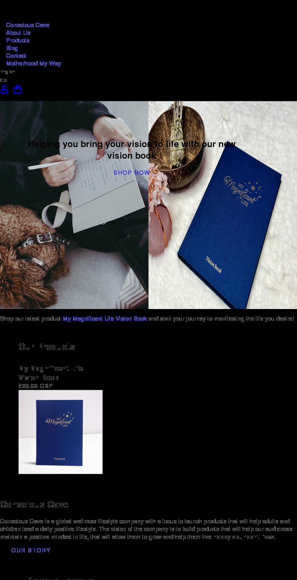 consciouscave.com shopify website screenshot