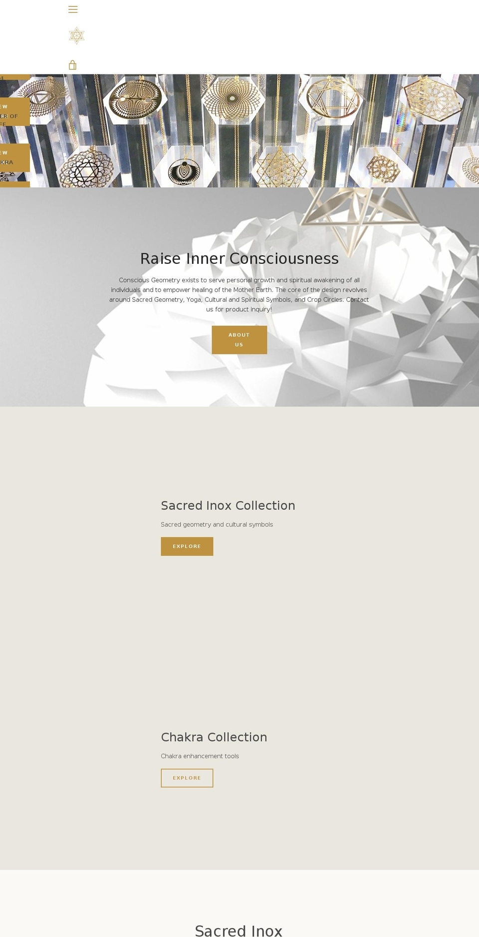 consciousgeometry.us shopify website screenshot