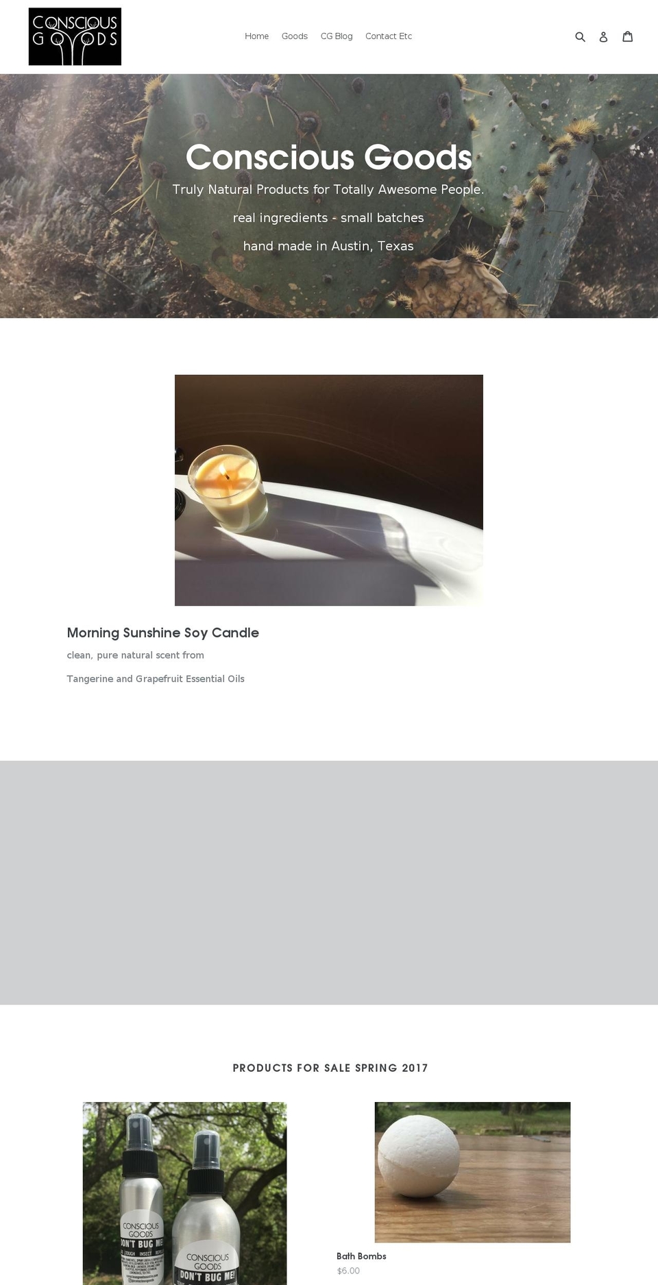consciousgoodsaustin.com — Shopify storefront screenshot