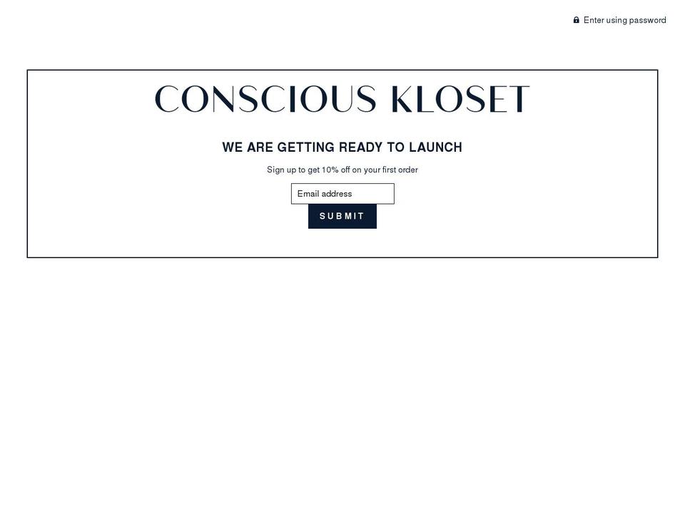 consciouskloset.com shopify website screenshot