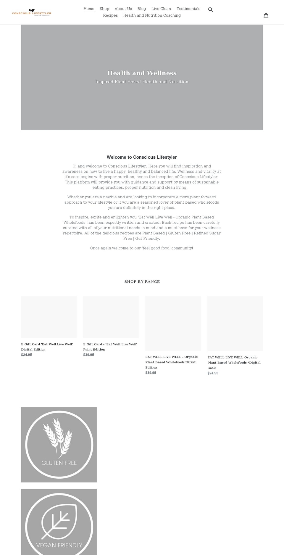 consciouslifestyler.net.au shopify website screenshot