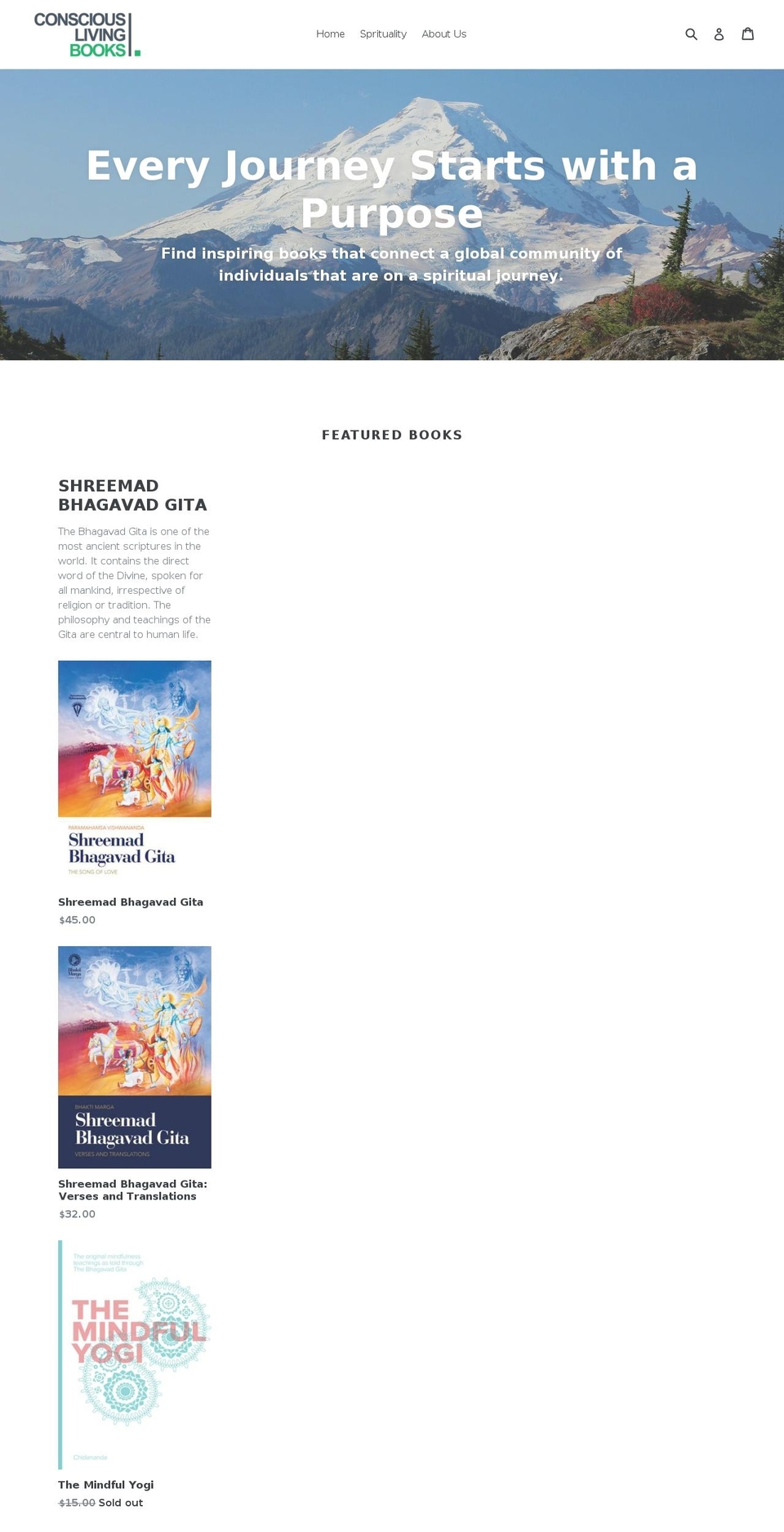 consciouslivingbooks.com shopify website screenshot