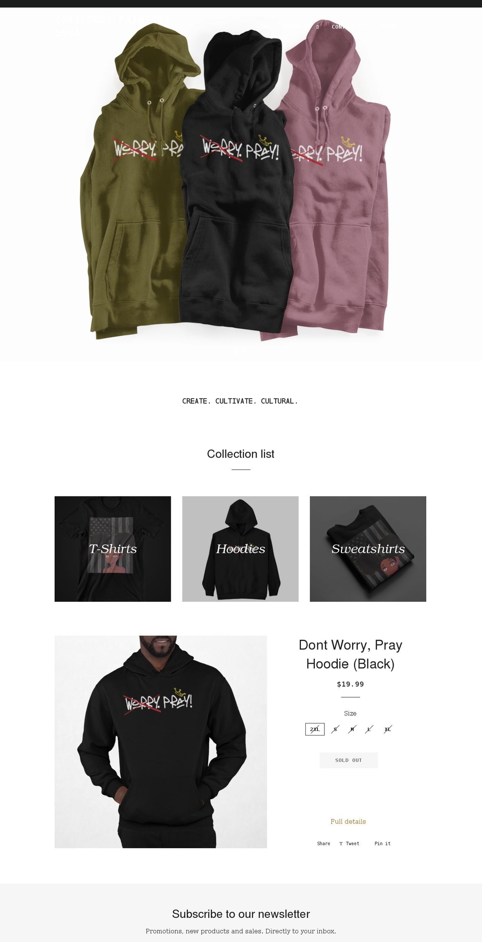 consciousprinting1985.com — Shopify storefront screenshot