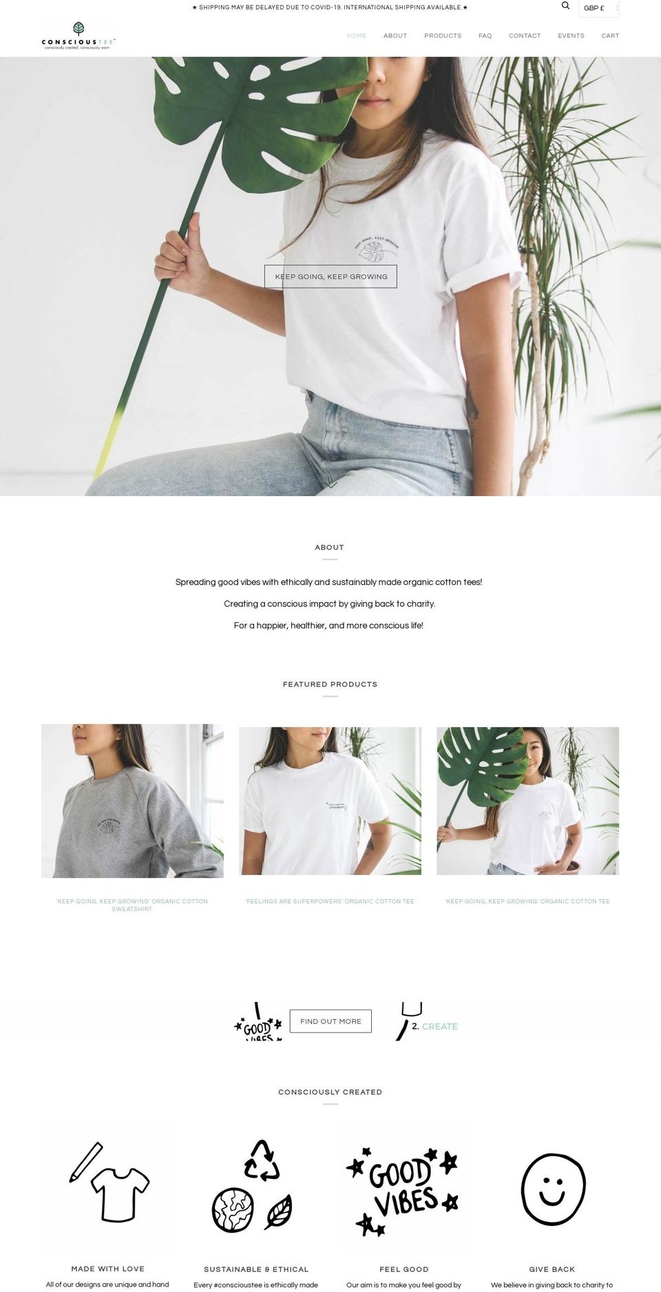 conscioustee.co.uk shopify website screenshot
