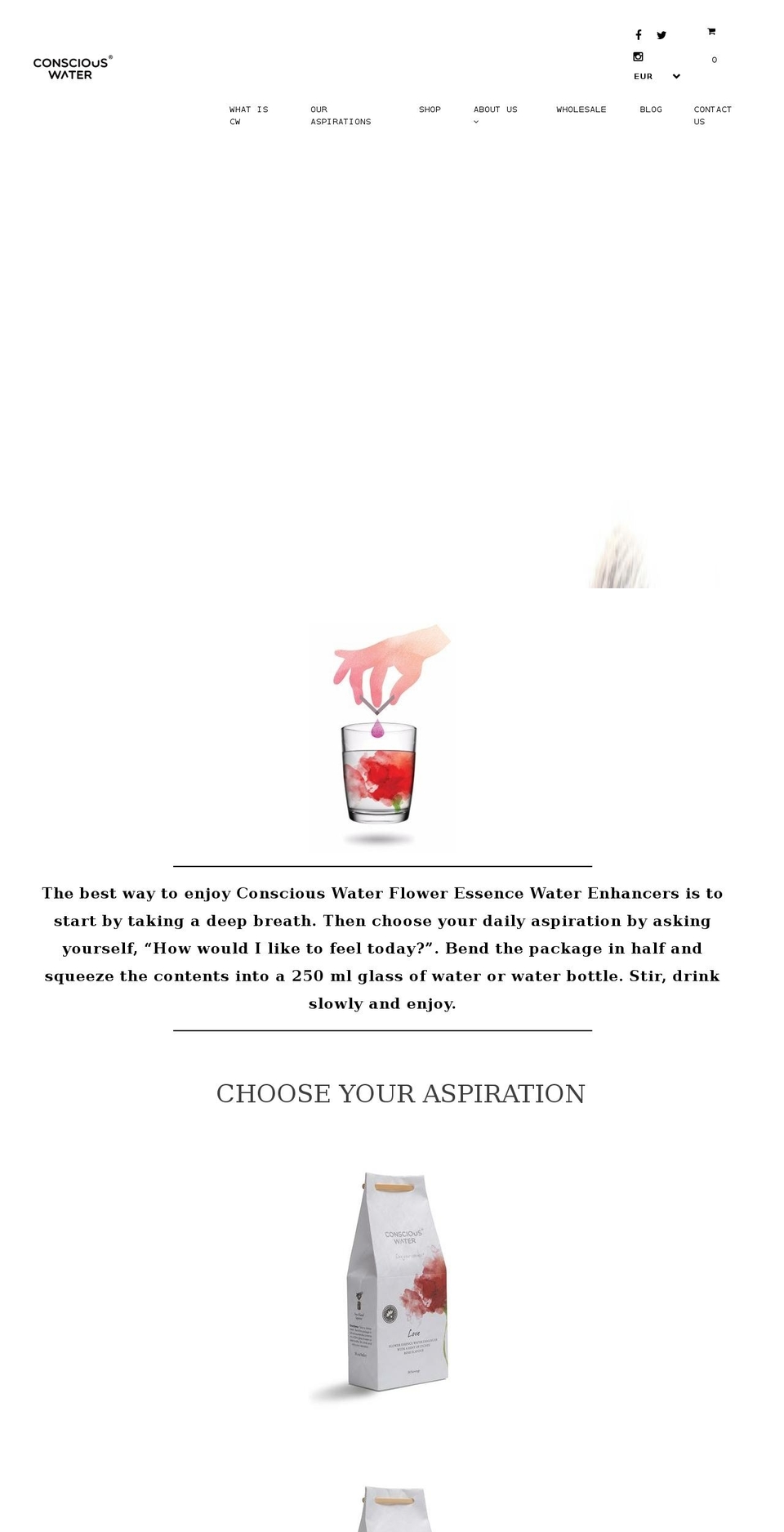 consciouswater.com shopify website screenshot