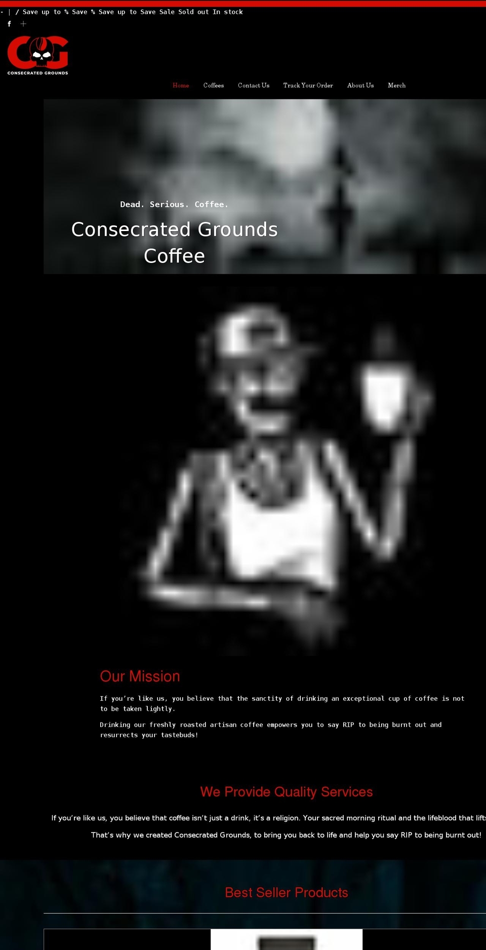 consecratedgrounds.com shopify website screenshot