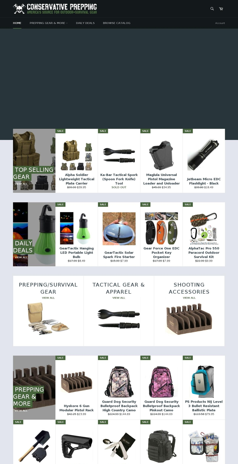 conservativeprepping.com — Shopify storefront screenshot