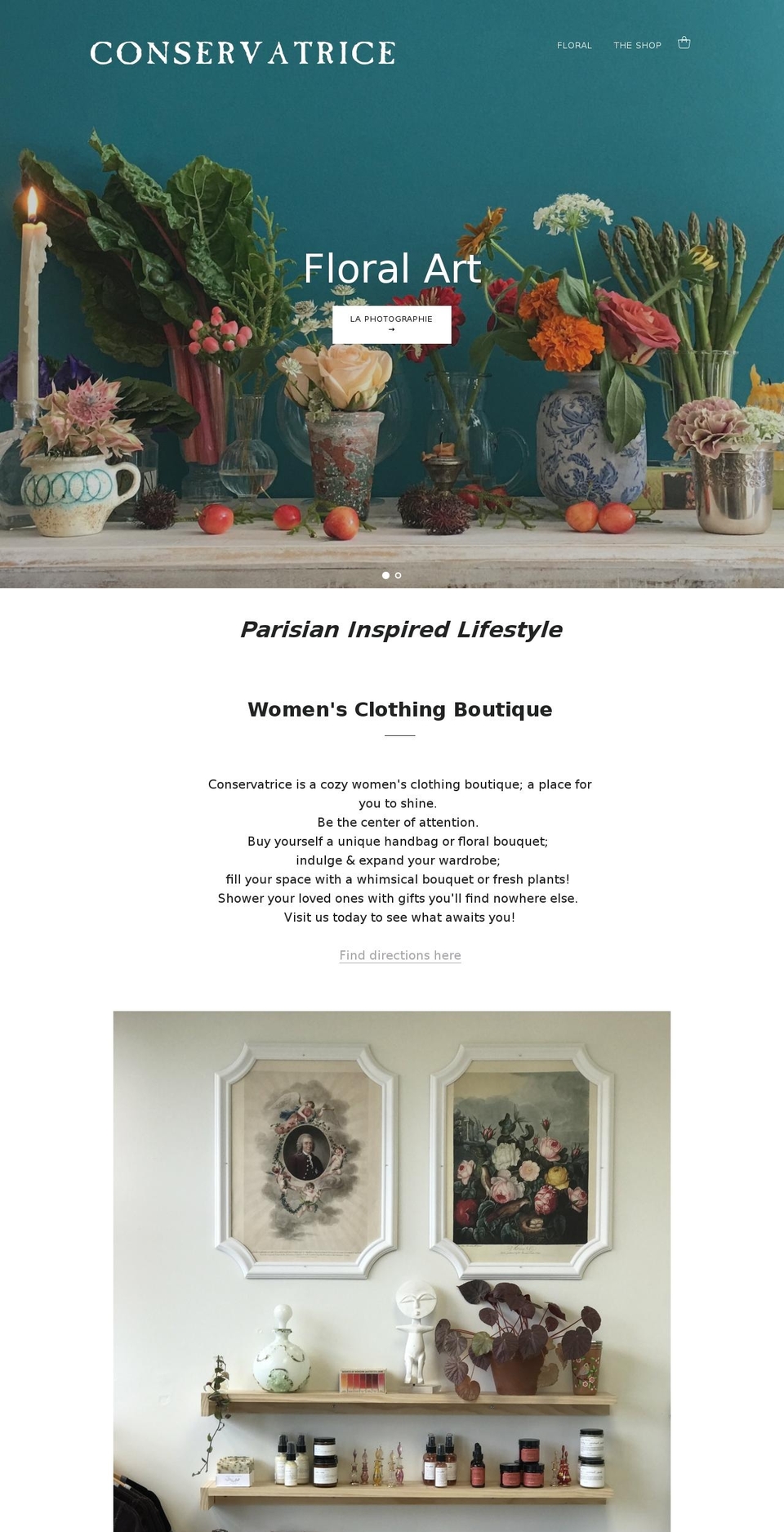 conservatrice.com shopify website screenshot