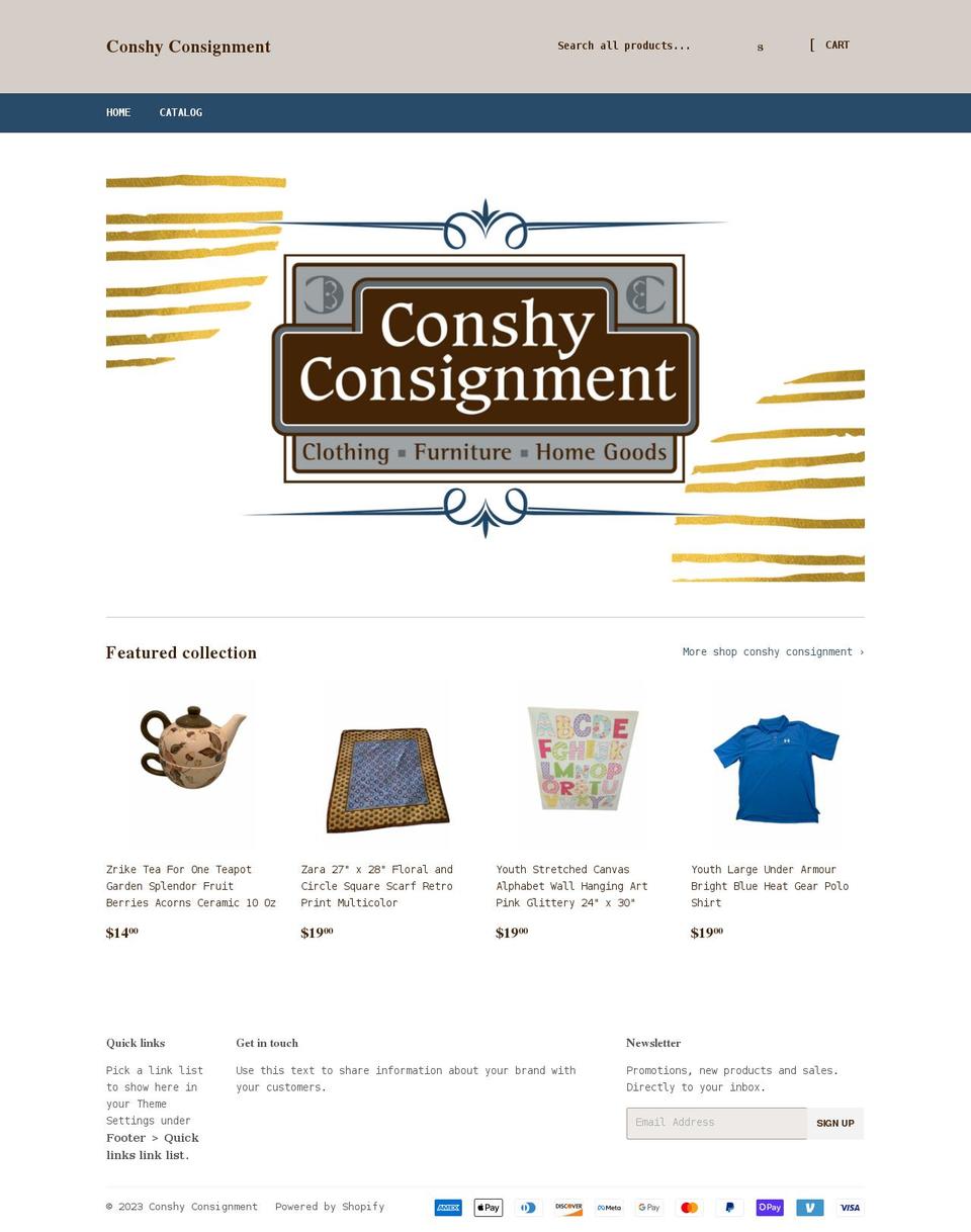 conshy-consignment.myshopify.com shopify website screenshot