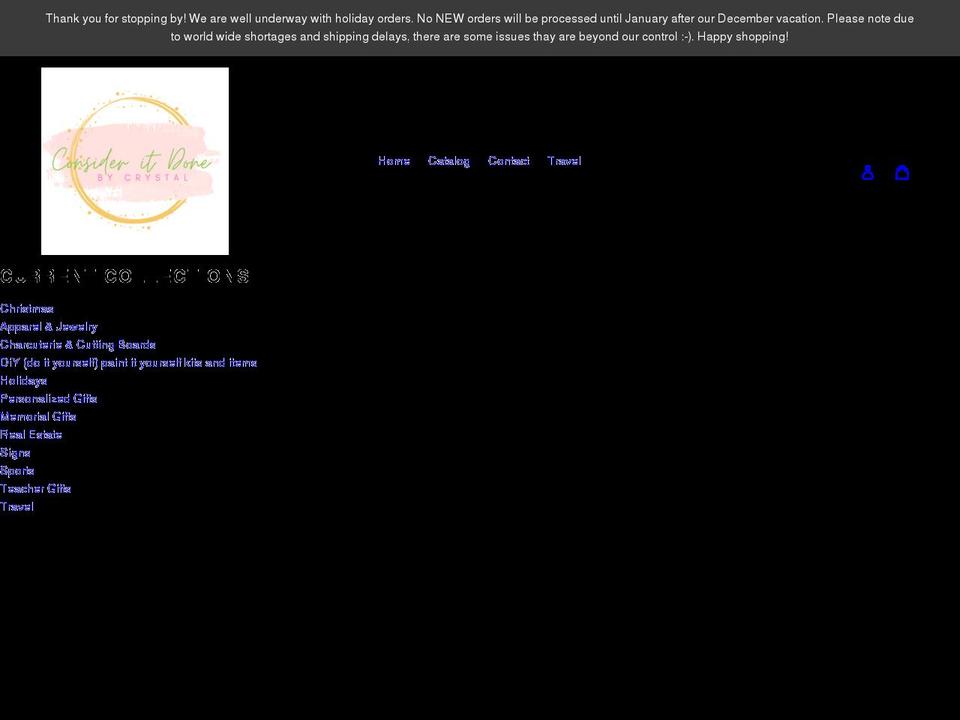 consideritdonebycrystal.com shopify website screenshot