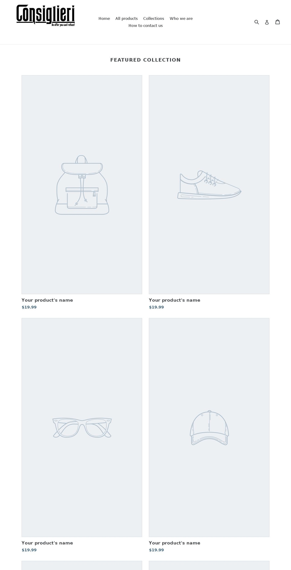 consiglieri.org shopify website screenshot