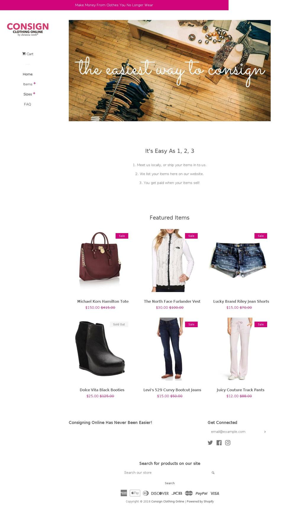 consignclothingonline.com — Shopify storefront screenshot