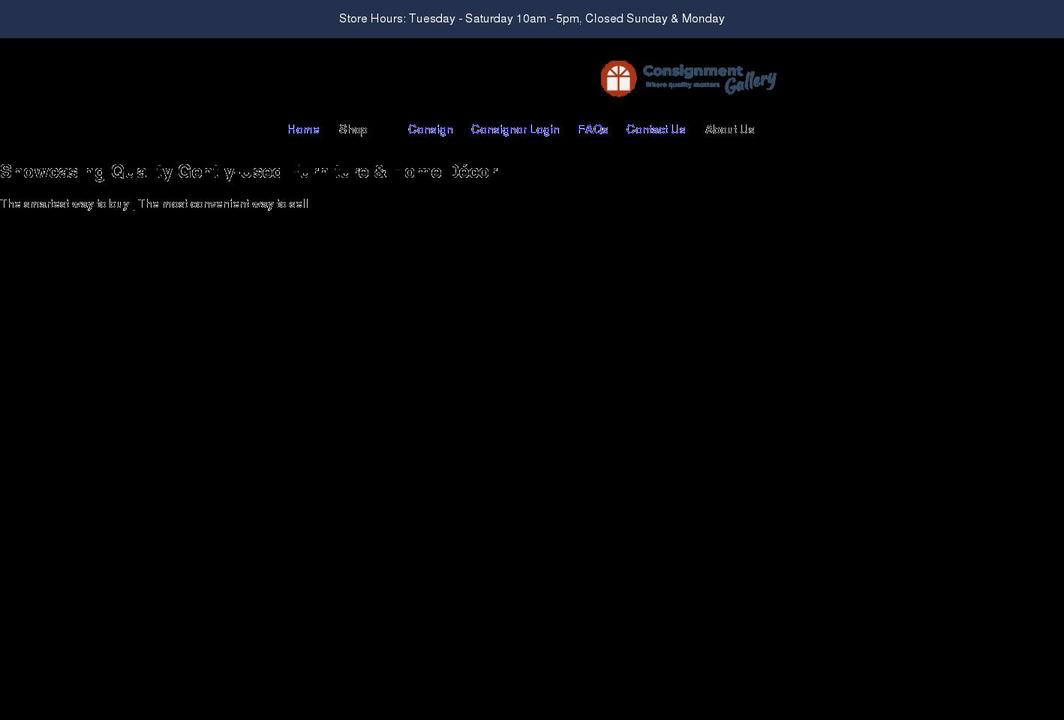 consignmentgalleryiowa.com shopify website screenshot
