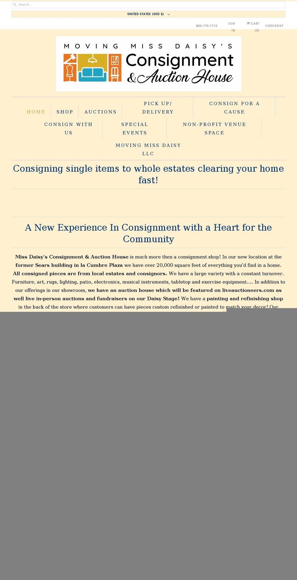 consignmentsbymmd.com shopify website screenshot