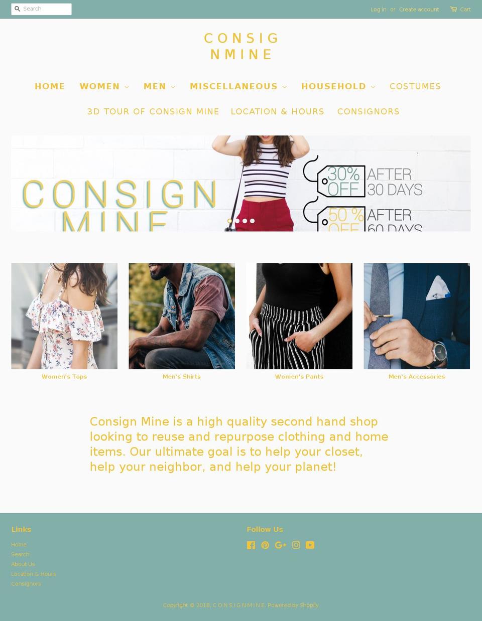consignmineva.com shopify website screenshot