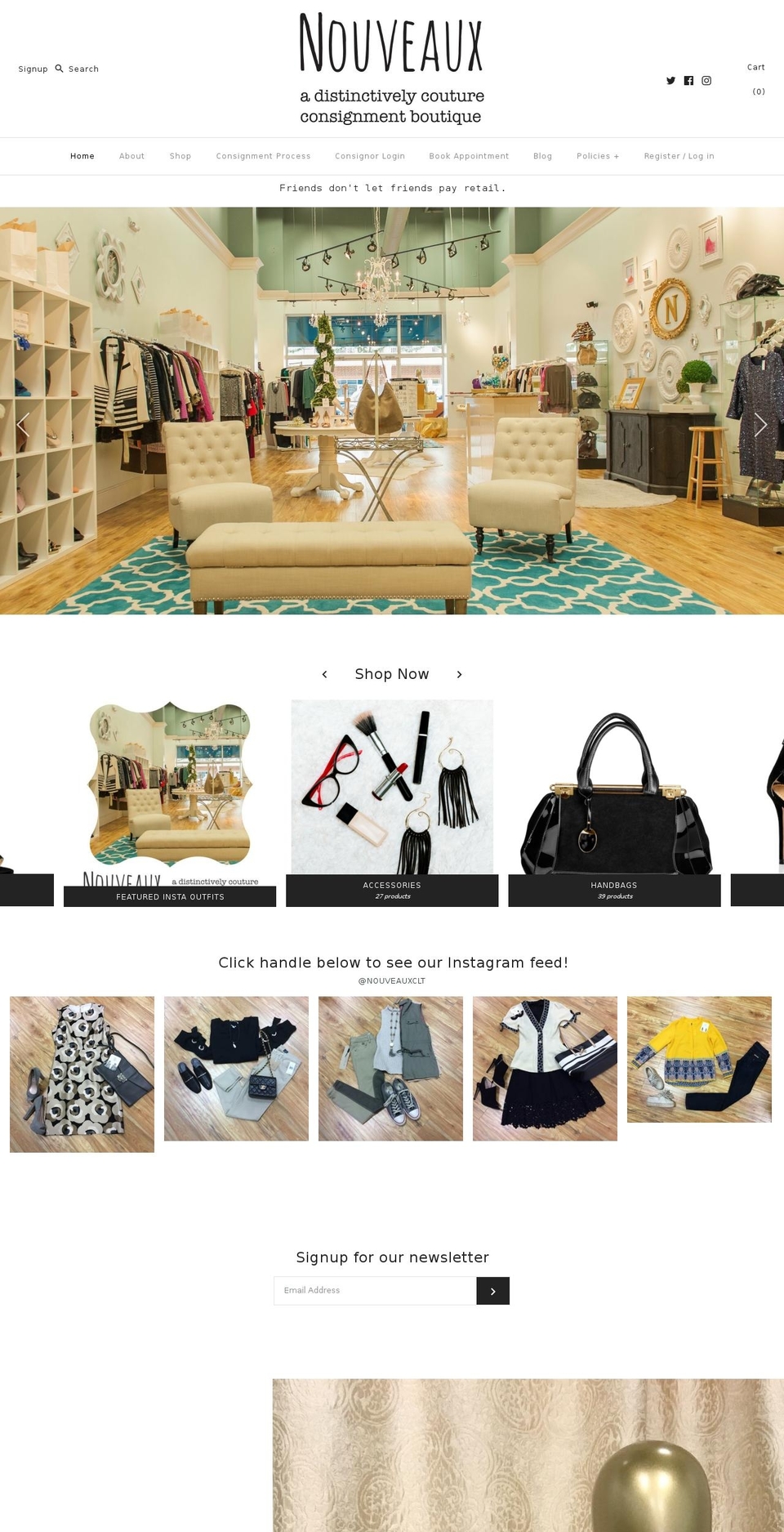 consignnouveaux.com — Shopify storefront screenshot