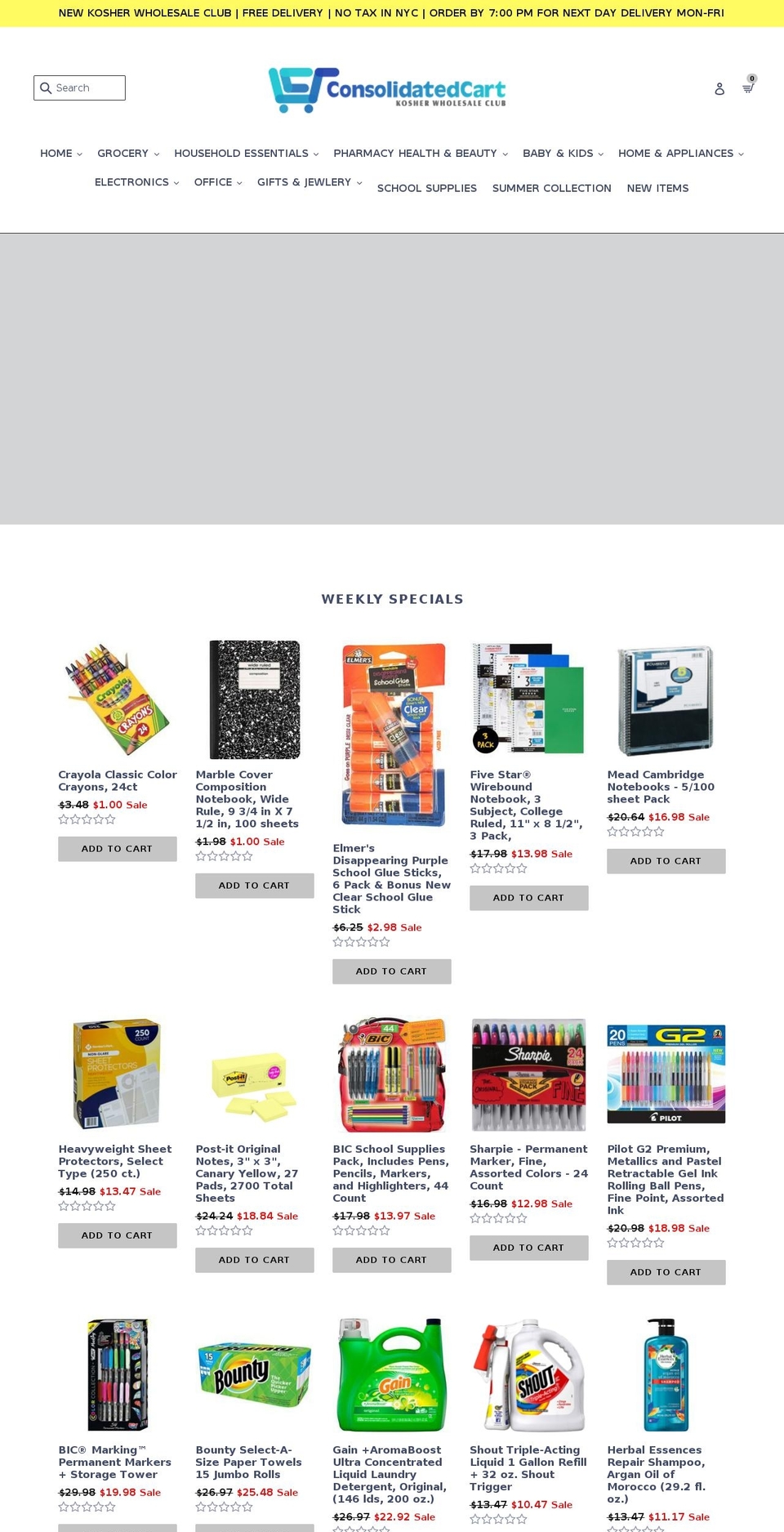 consolidatedcart.com — Shopify storefront screenshot