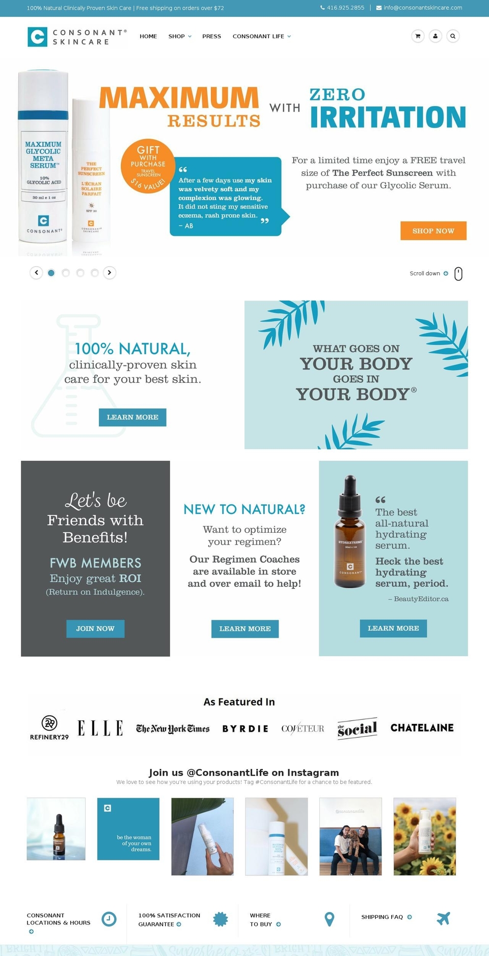 consonantbeauty.ca shopify website screenshot