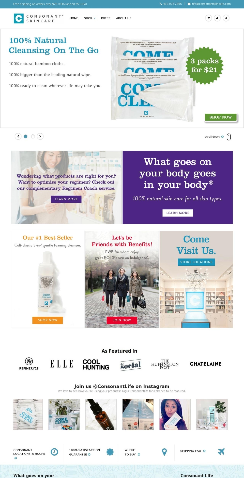 consonantskincare.com shopify website screenshot