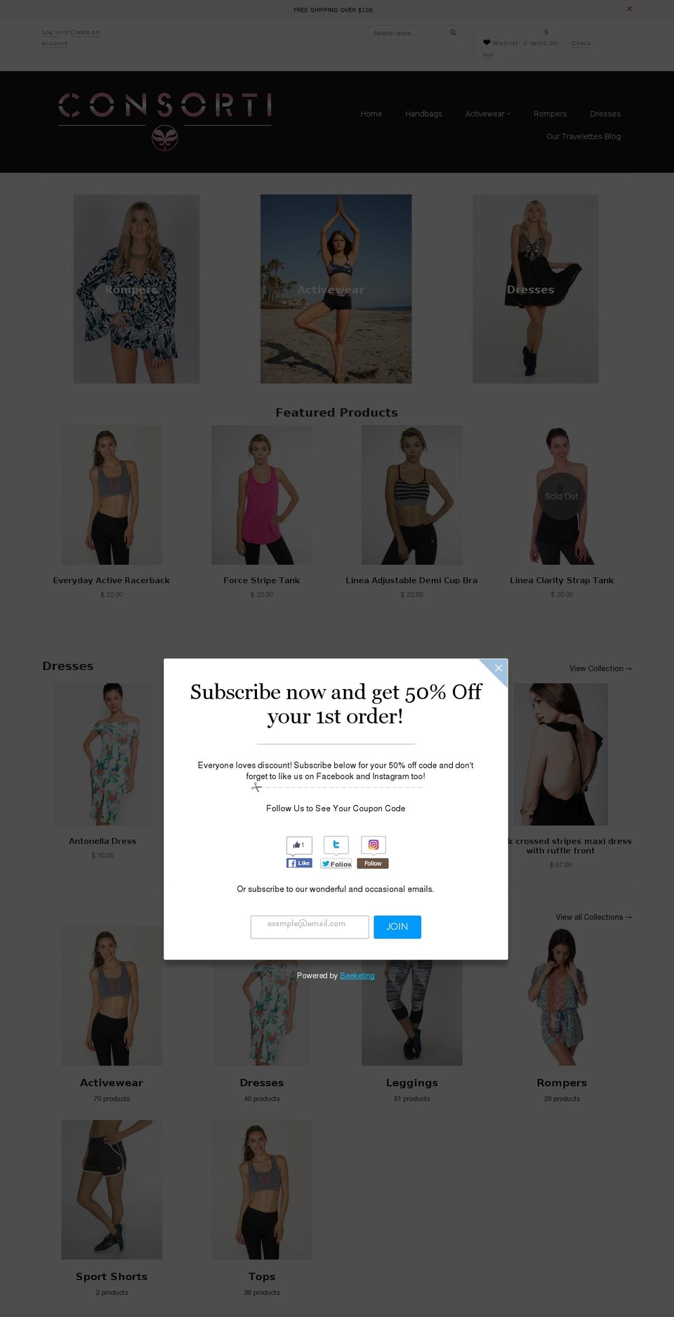 lh-theme Shopify theme site example consortifashion.com