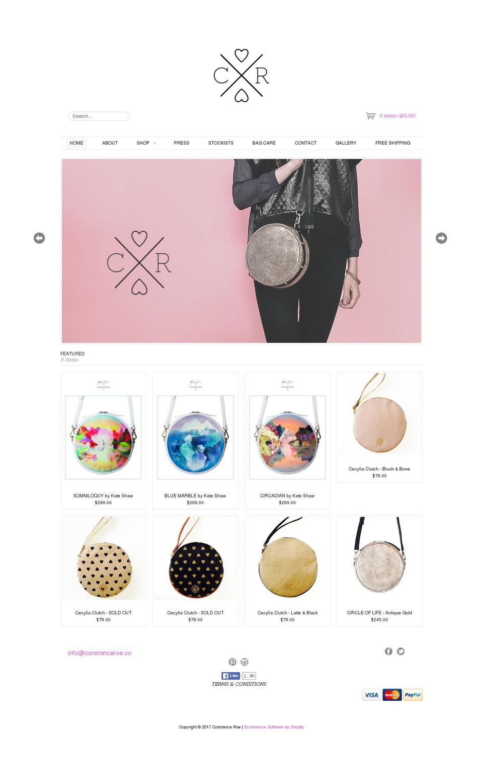 Couture Shopify theme site example constanceroe.co