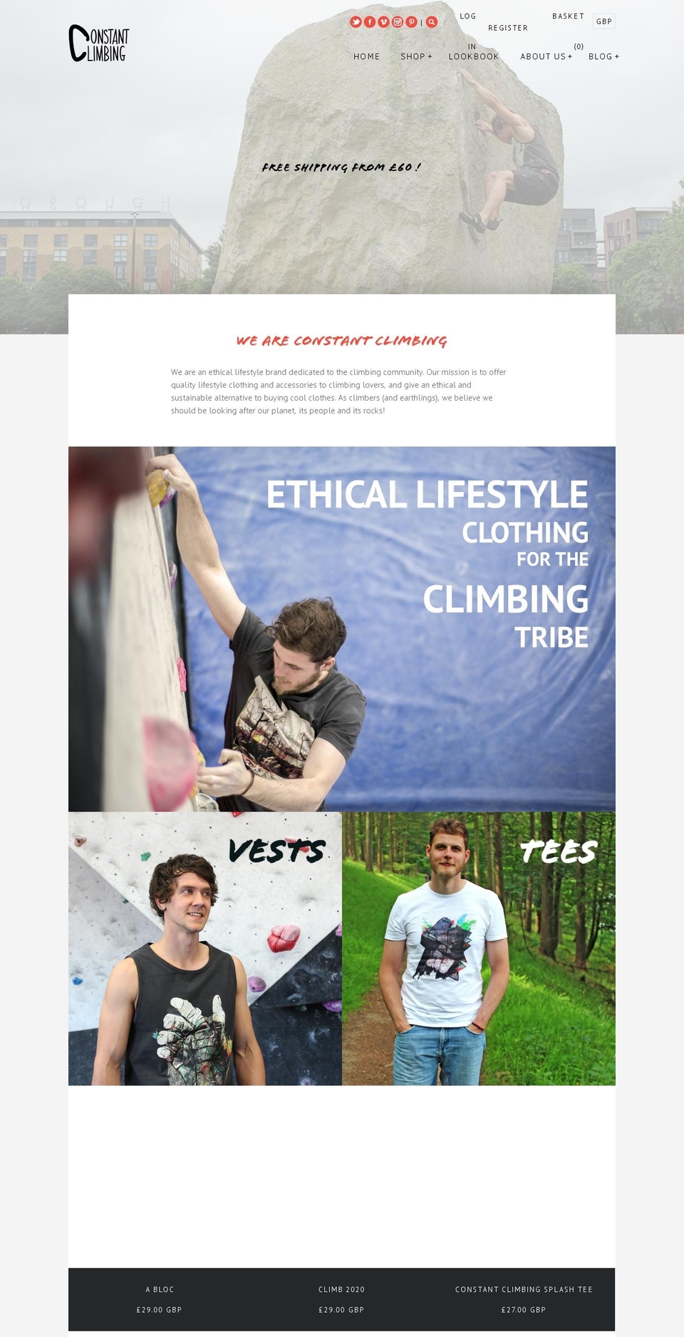 constant-climbing.com shopify website screenshot
