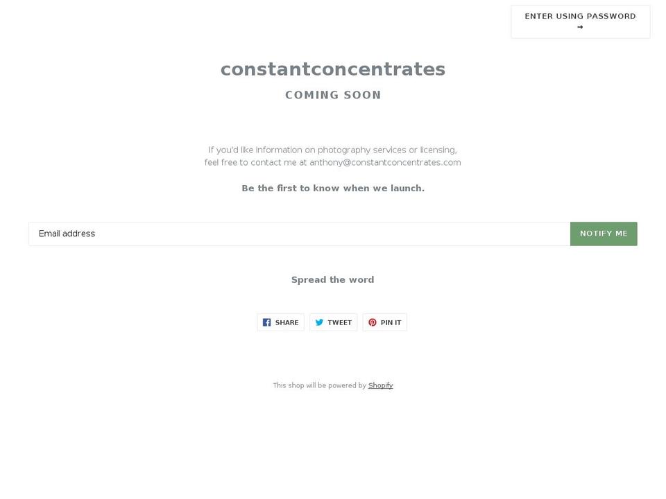 constantconcentrates.com — Shopify storefront screenshot