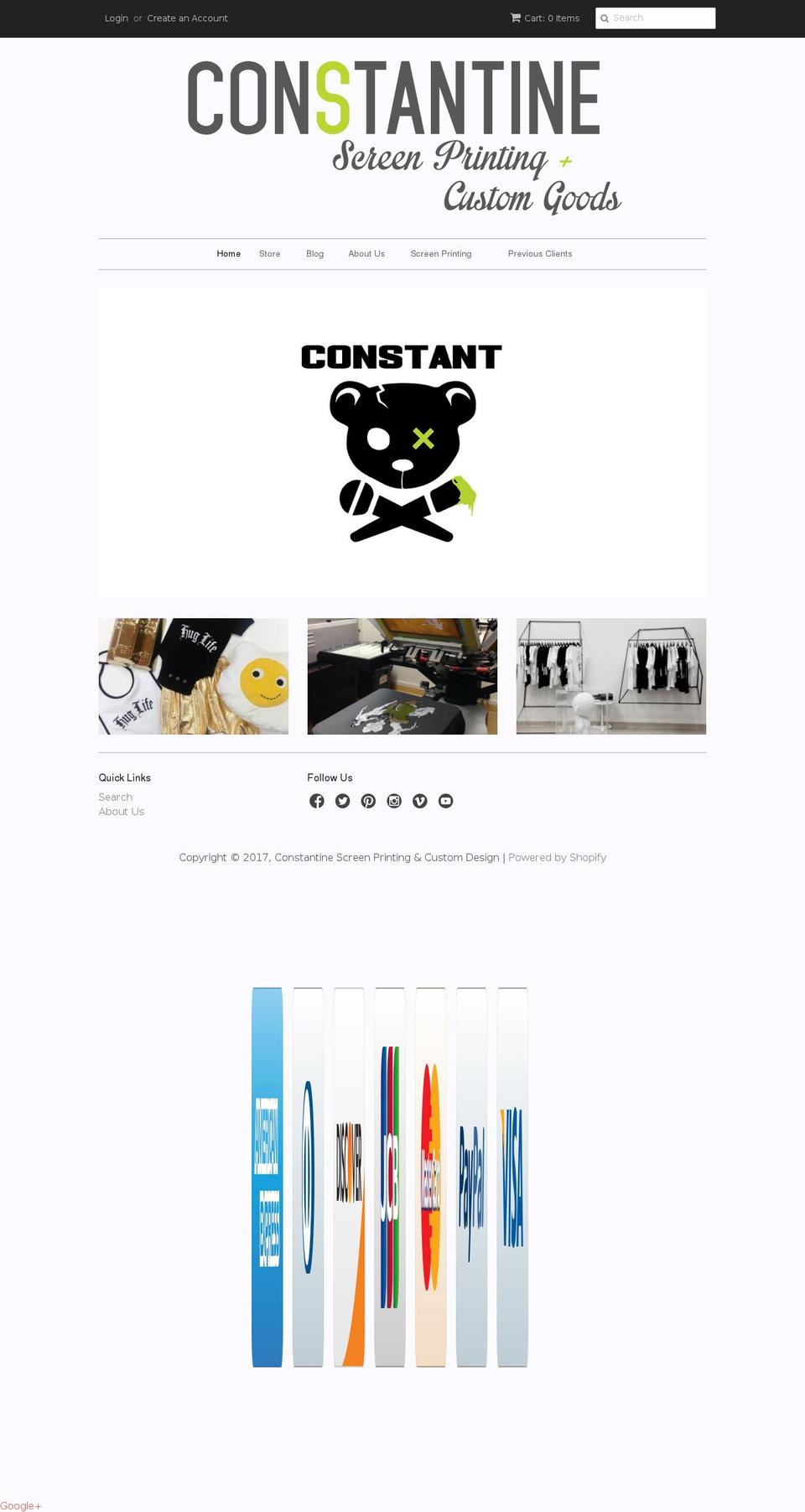 constantineshop.com shopify website screenshot