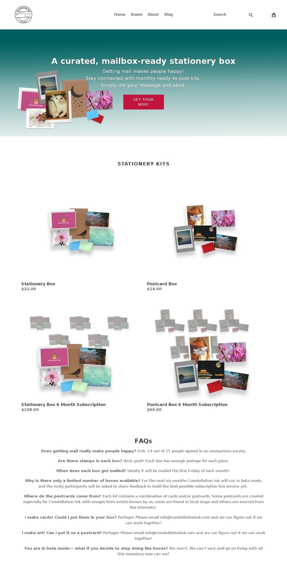 constellationink.com — Shopify storefront screenshot