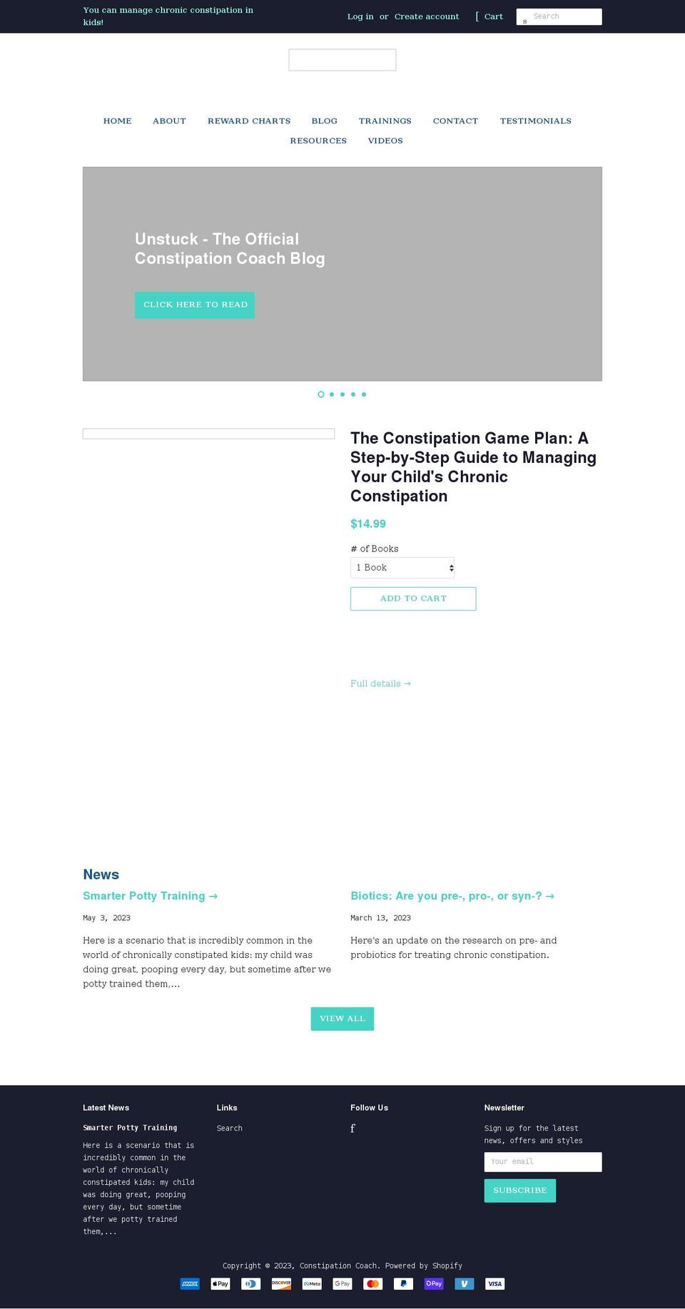 constipationcoach.com shopify website screenshot