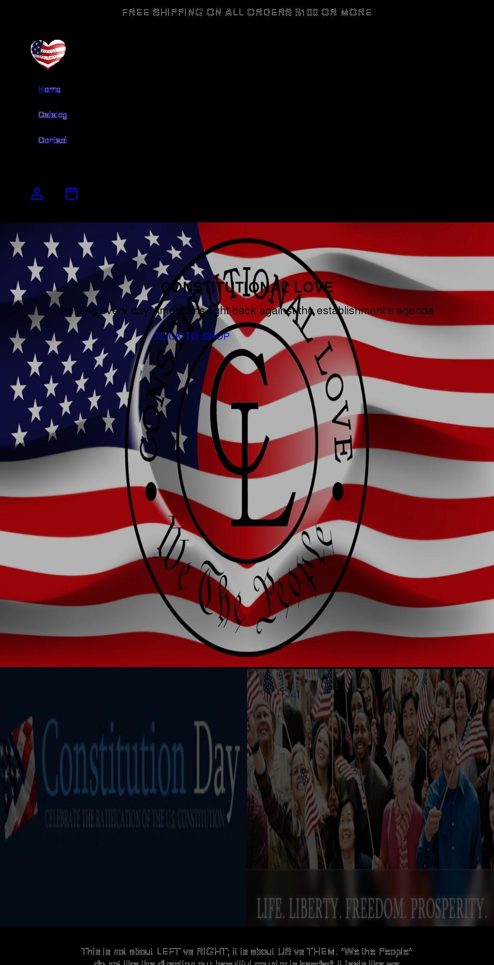 constitutionallove.com shopify website screenshot