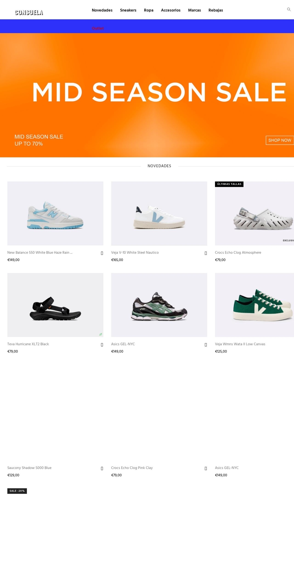 consuelastore.com shopify website screenshot