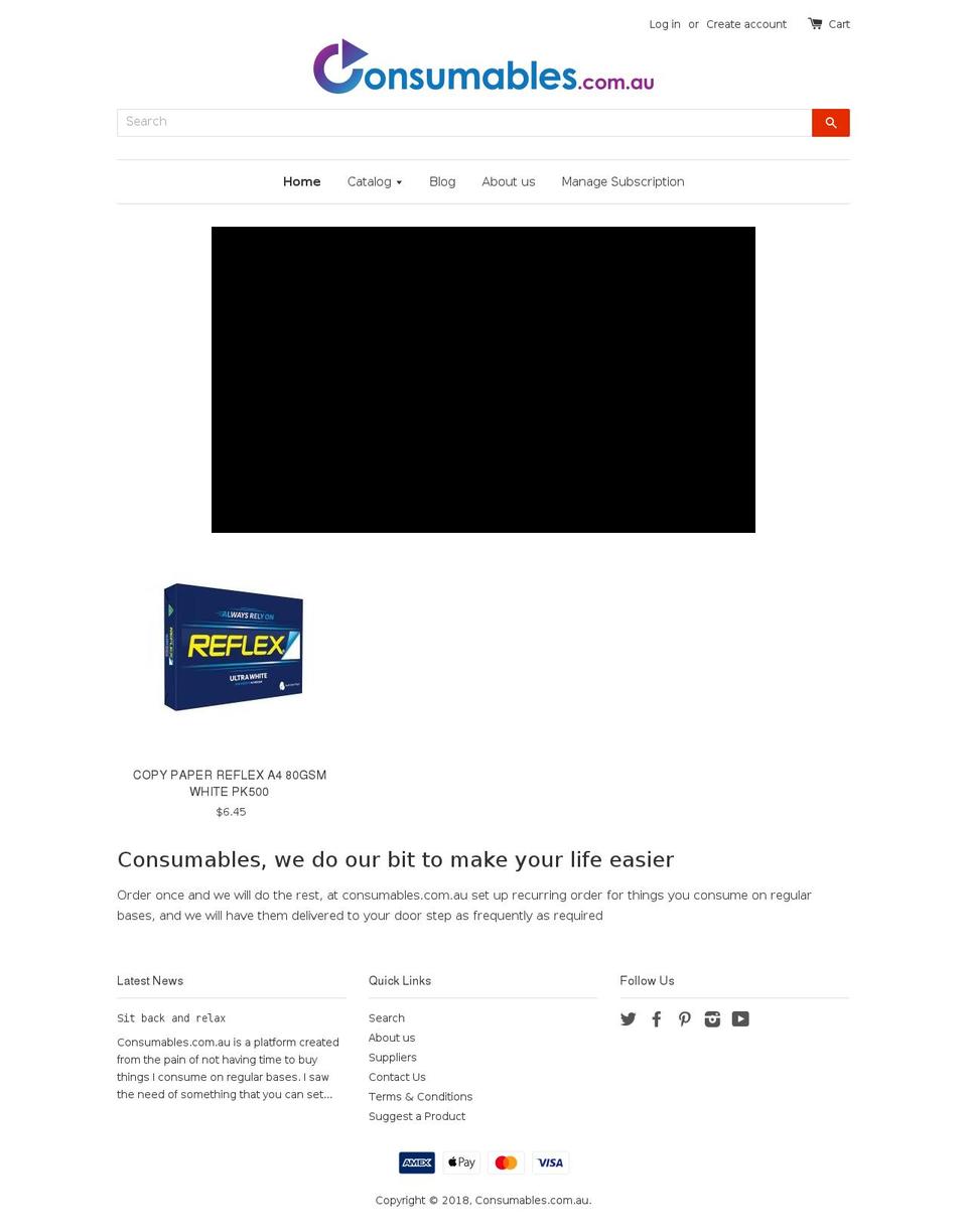 consumables.com.au shopify website screenshot