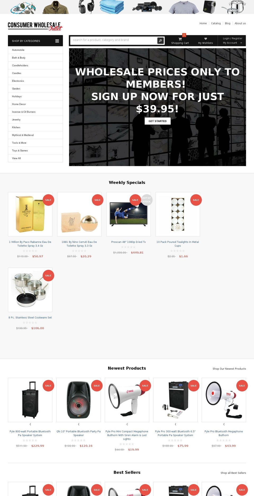Minion Shopify theme site example consumerwholesaleoutlet.com