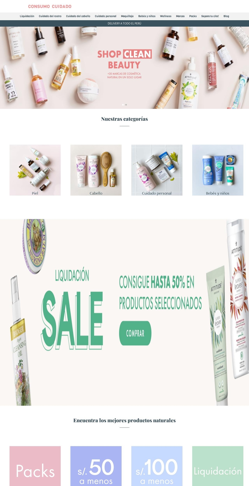 iOne Shopify theme site example consumocuidado.com.pe