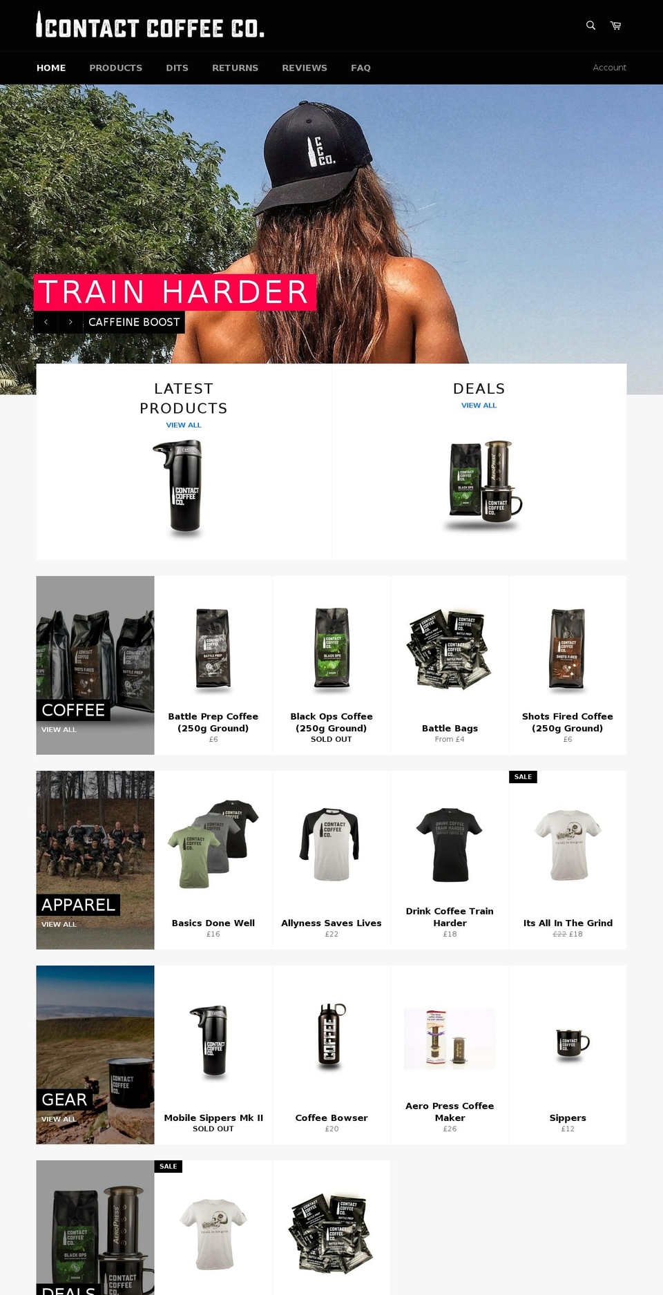 contactcoffee.com shopify website screenshot