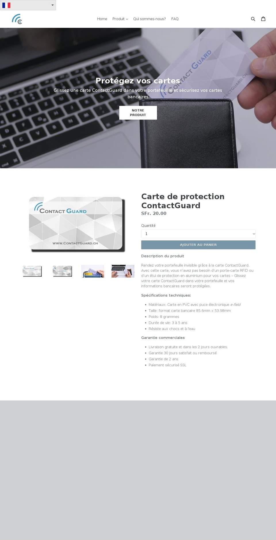 contactguard.ch shopify website screenshot