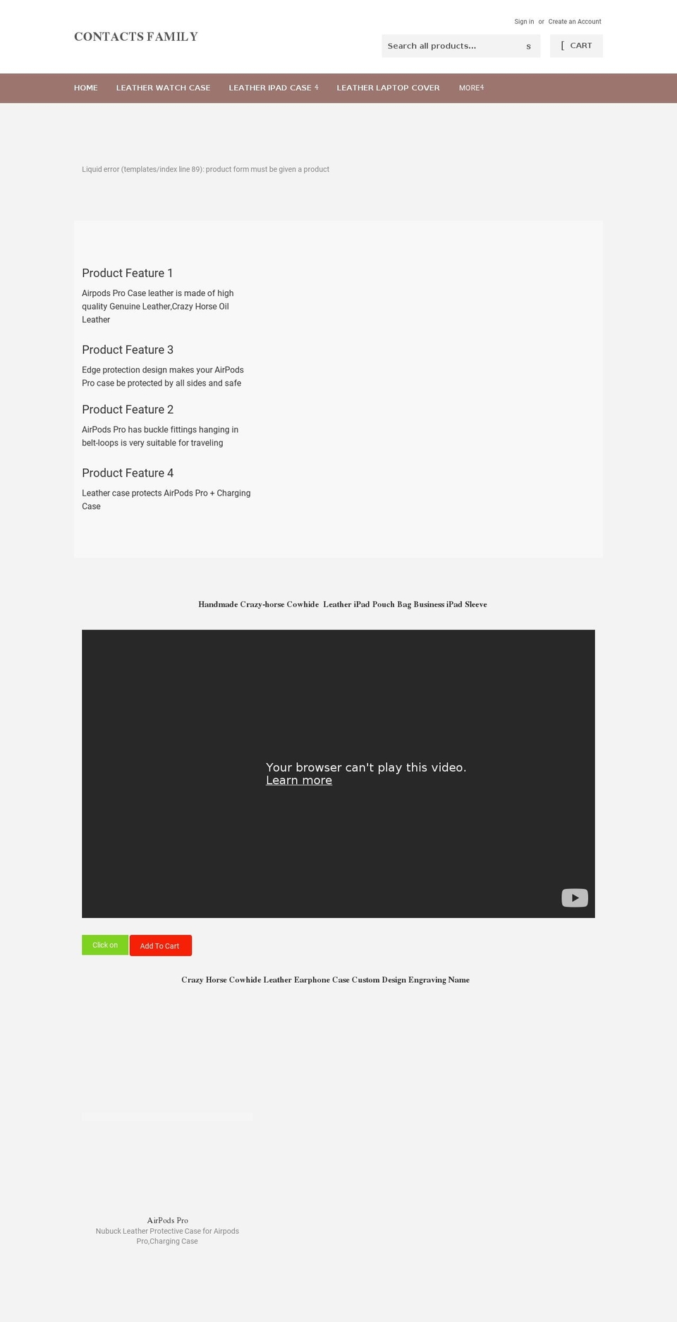 contacts-family.com shopify website screenshot