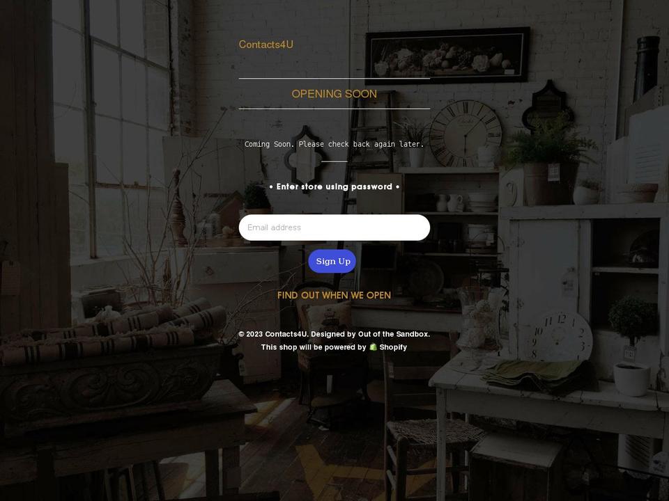 contacts4u.com shopify website screenshot
