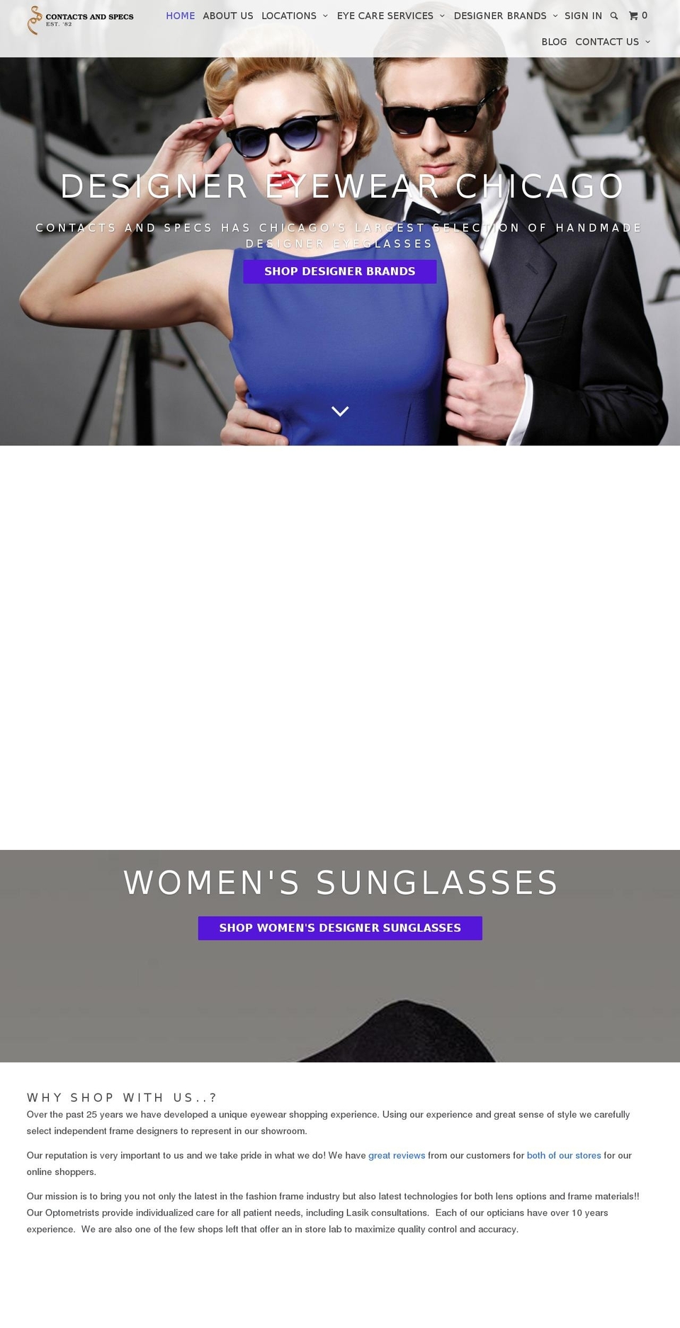 contactschicago.com — Shopify storefront screenshot