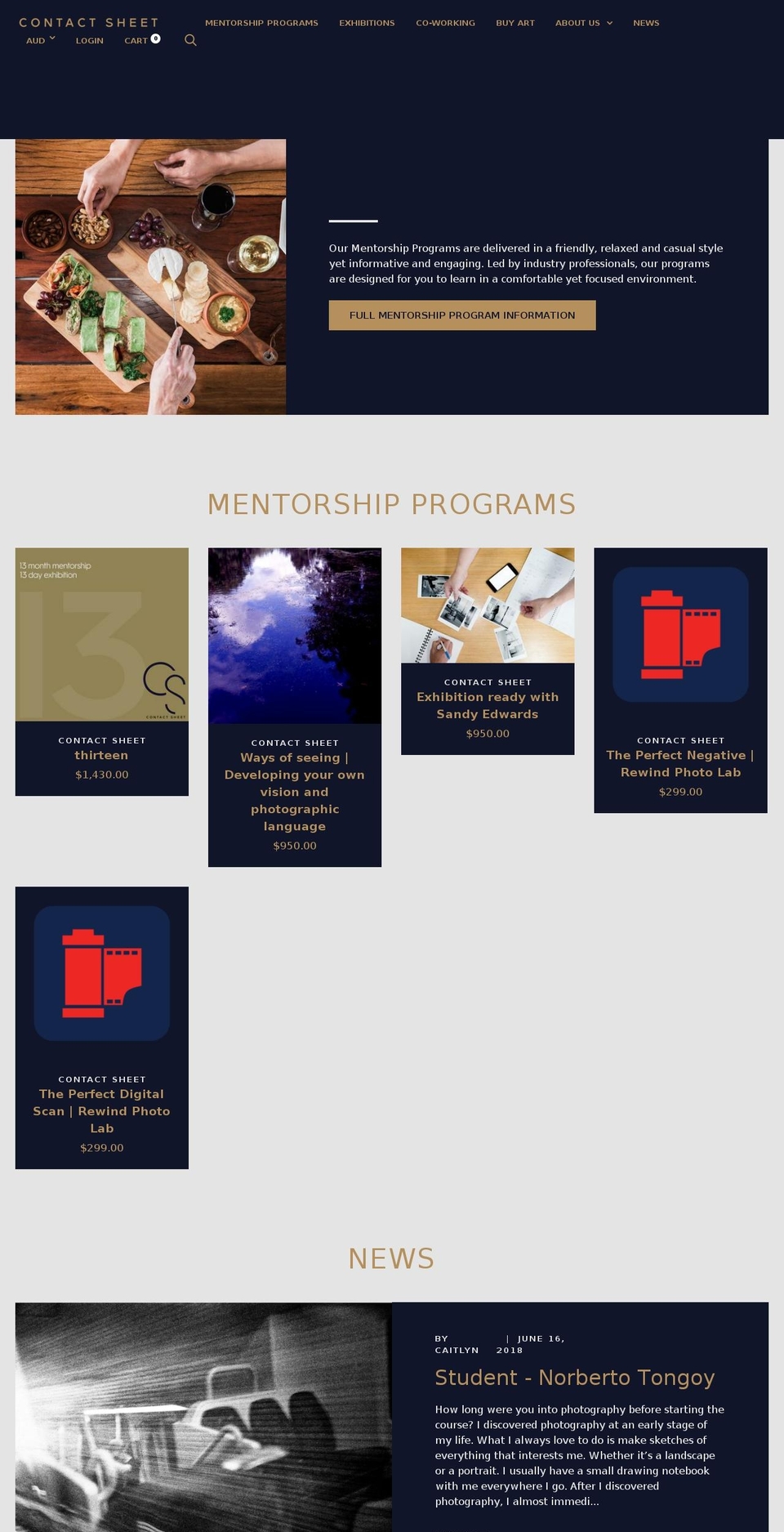 contactsheet.com.au shopify website screenshot