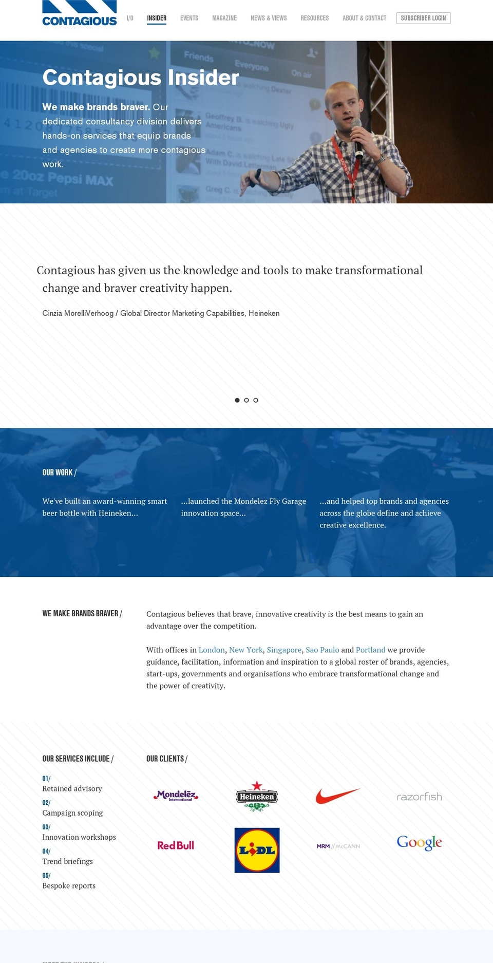 Contagious Shopify theme site example contagiousinsider.com