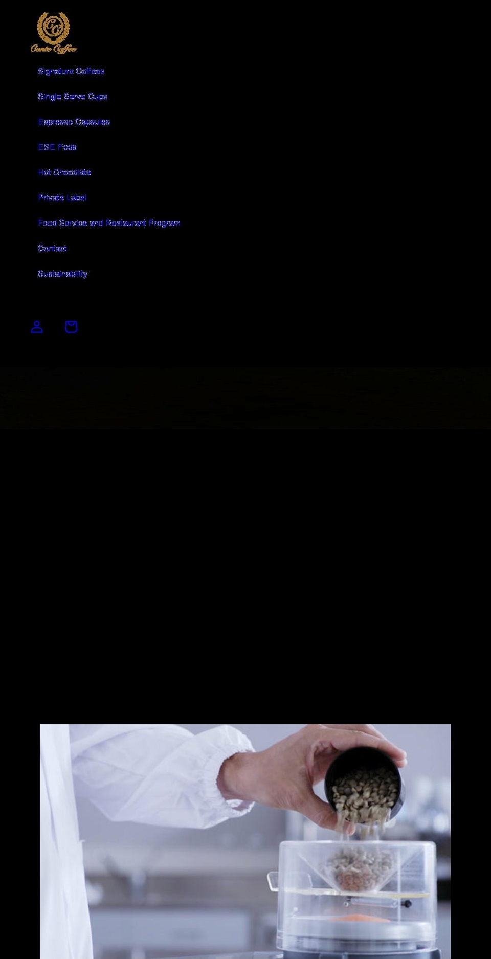 contecoffee.com shopify website screenshot