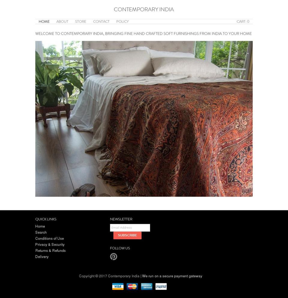 contemporaryindia.com shopify website screenshot