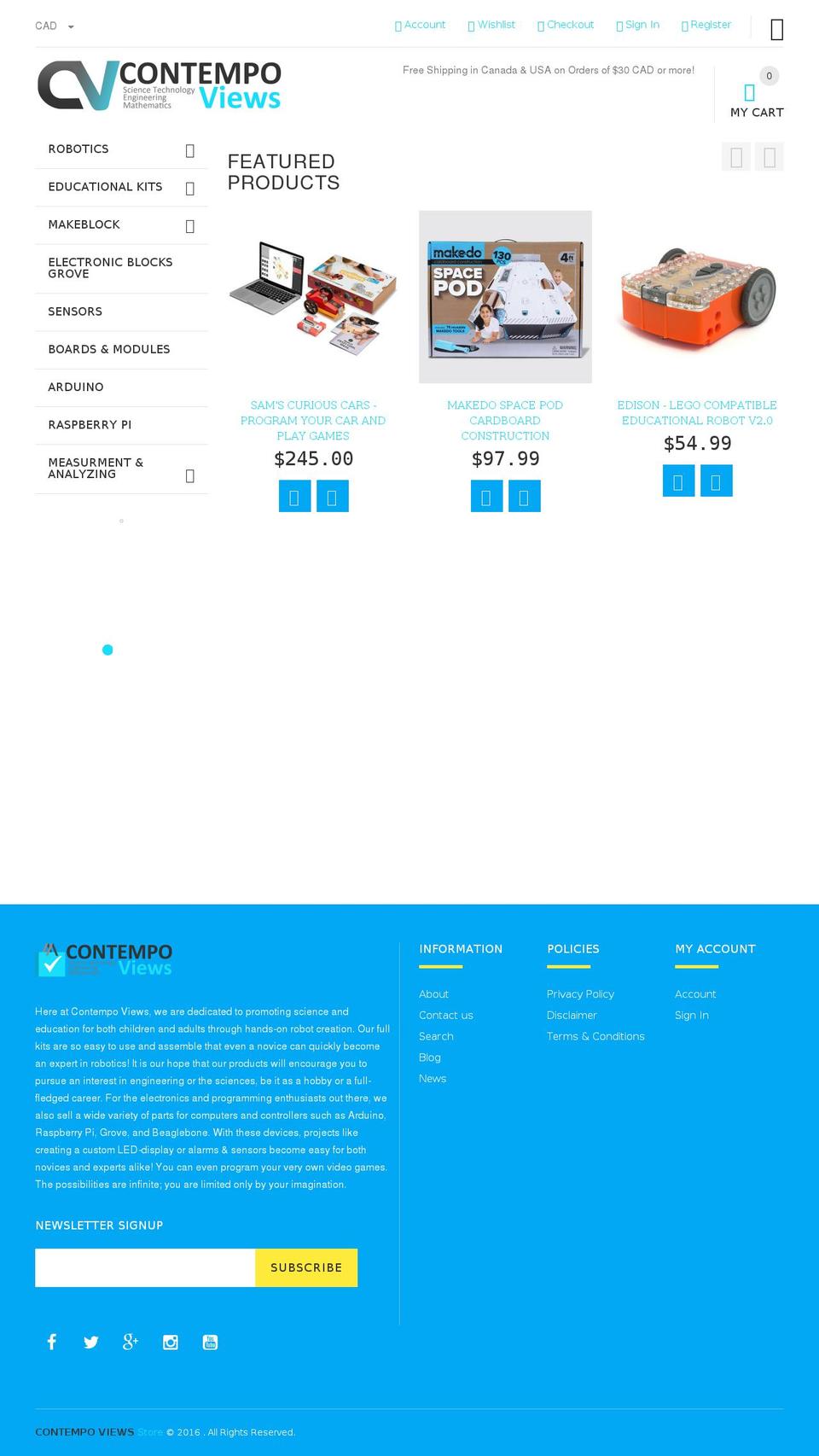 contempoview.ca shopify website screenshot