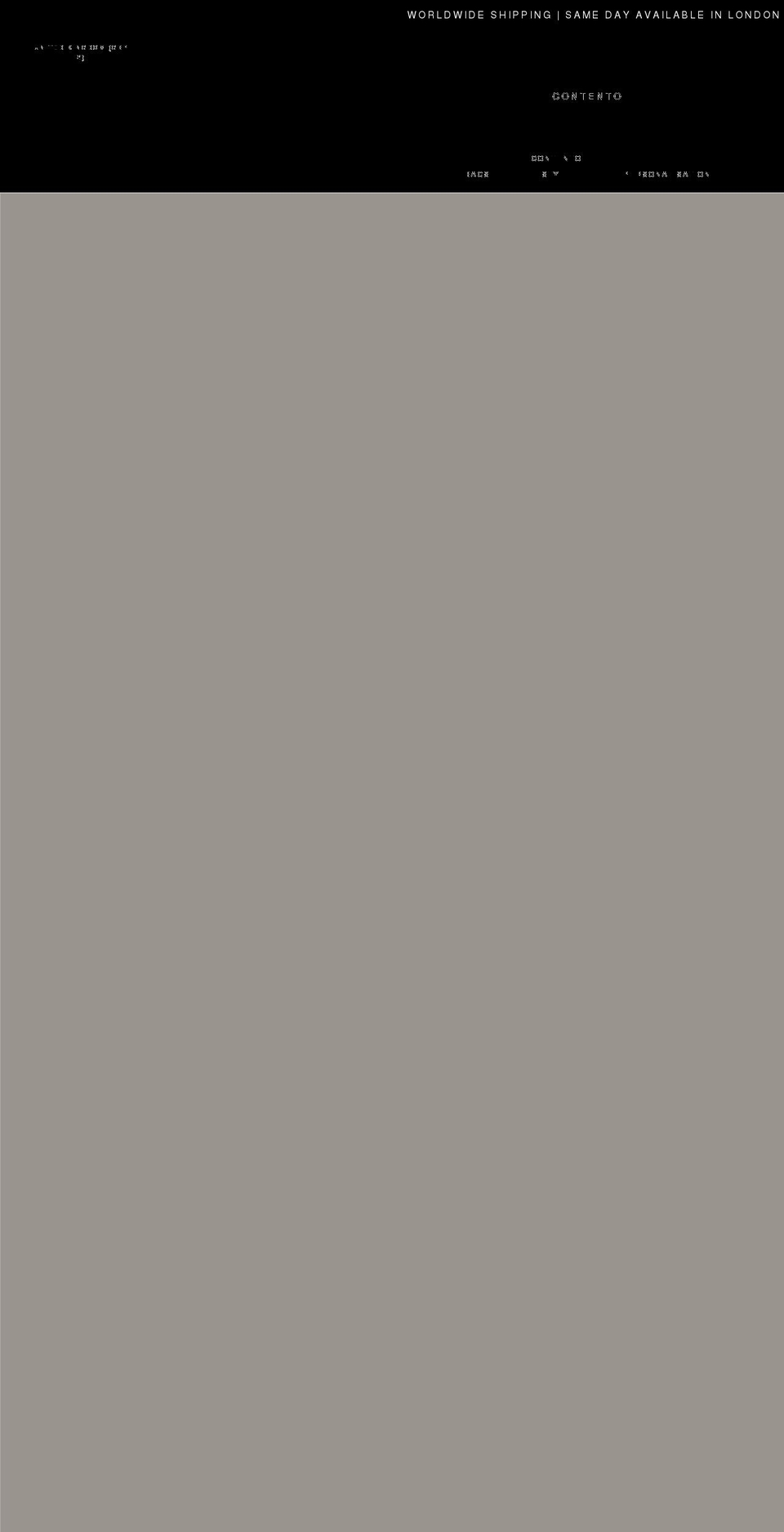 contentolondon.com shopify website screenshot