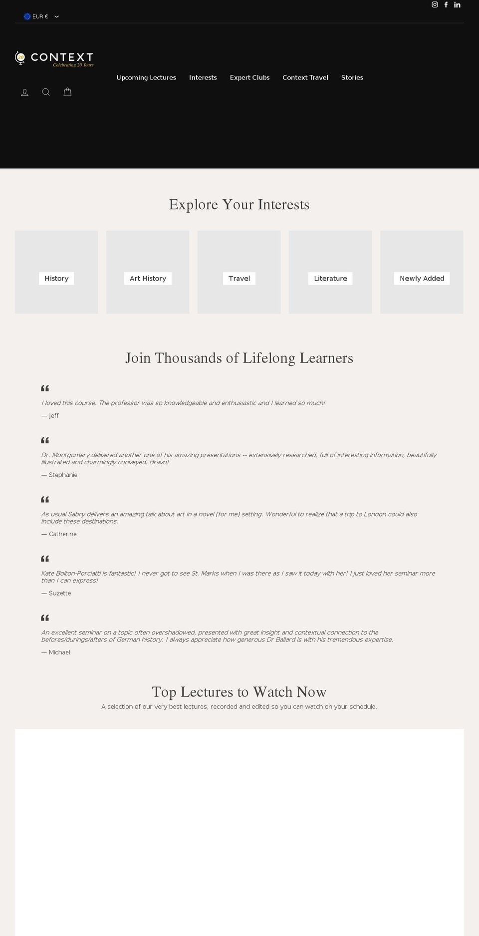 contextlearning.com shopify website screenshot