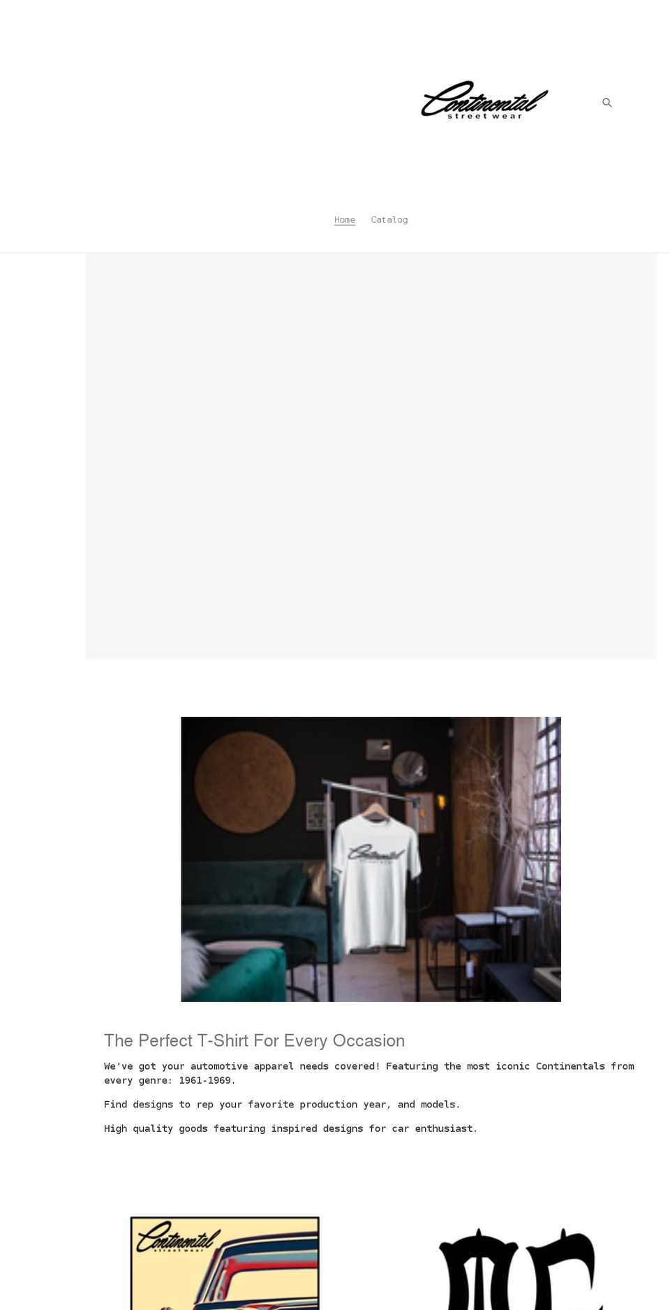 continentalstreetwear.com shopify website screenshot