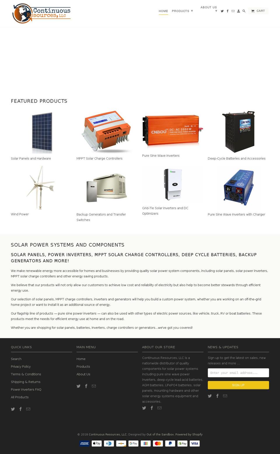 continuousresources.com shopify website screenshot