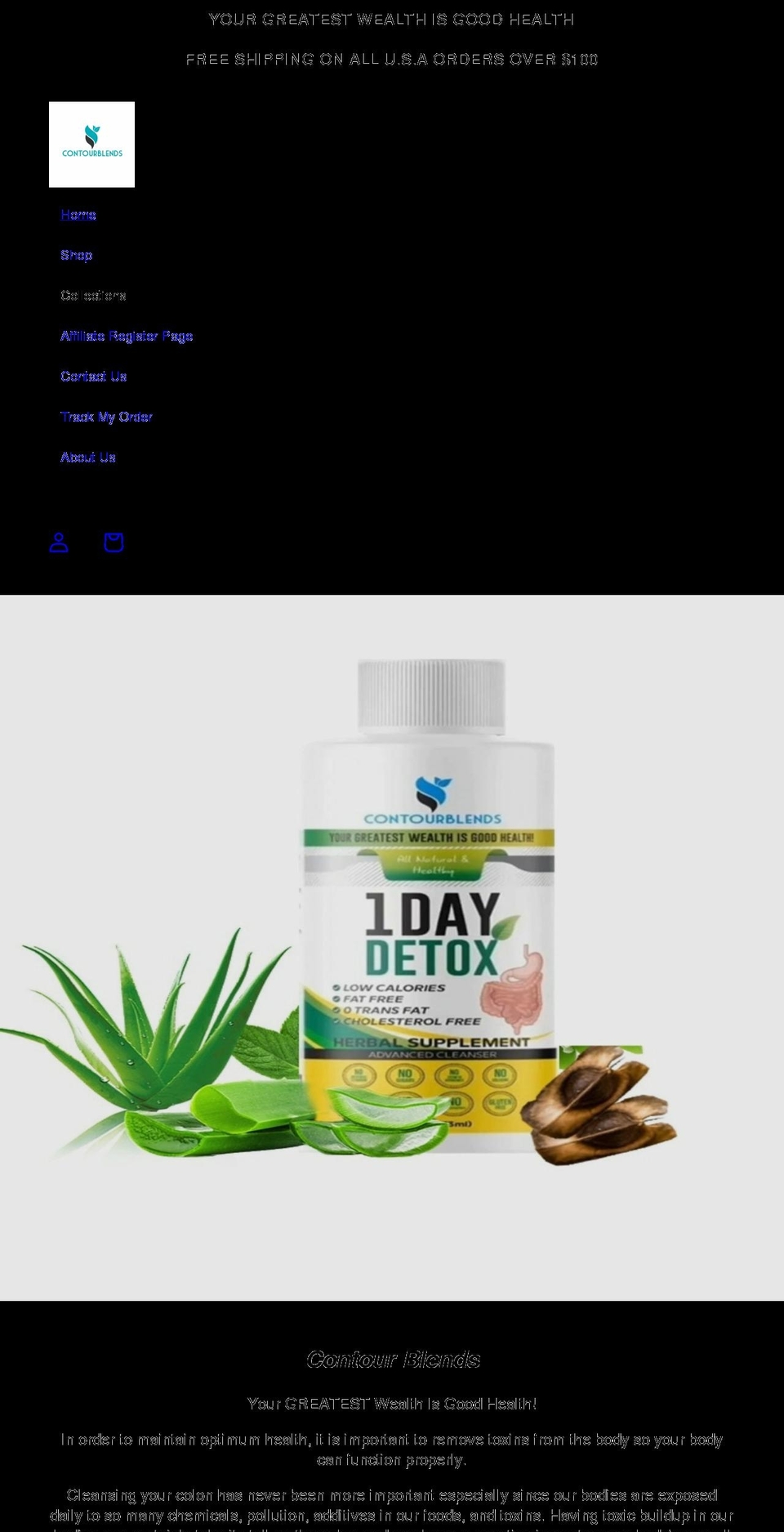 contourblends.com shopify website screenshot